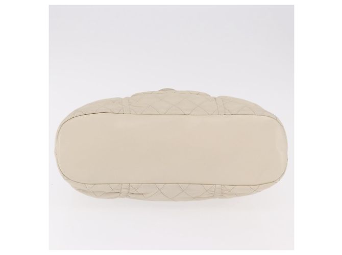 Borsa a tracolla CHANEL Chain Matelasse in pelle d'agnello Ivory Silver CC - vista 5