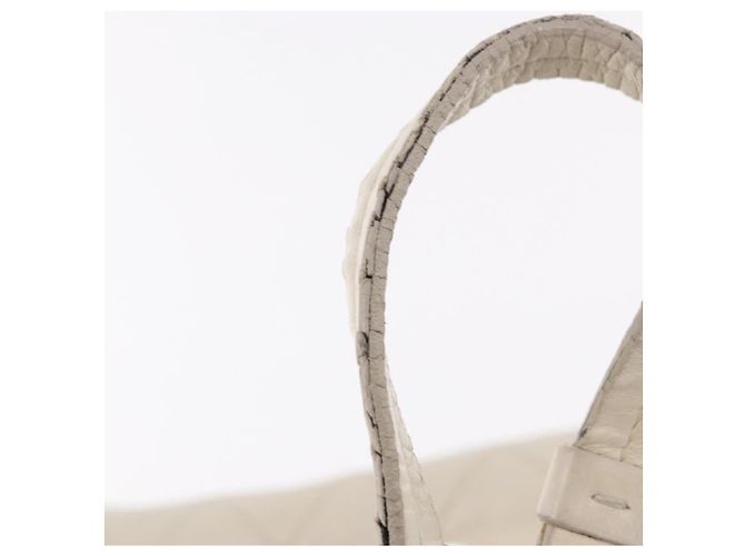 Borsa a tracolla CHANEL Chain Matelasse in pelle d'agnello Ivory Silver CC - vista 9