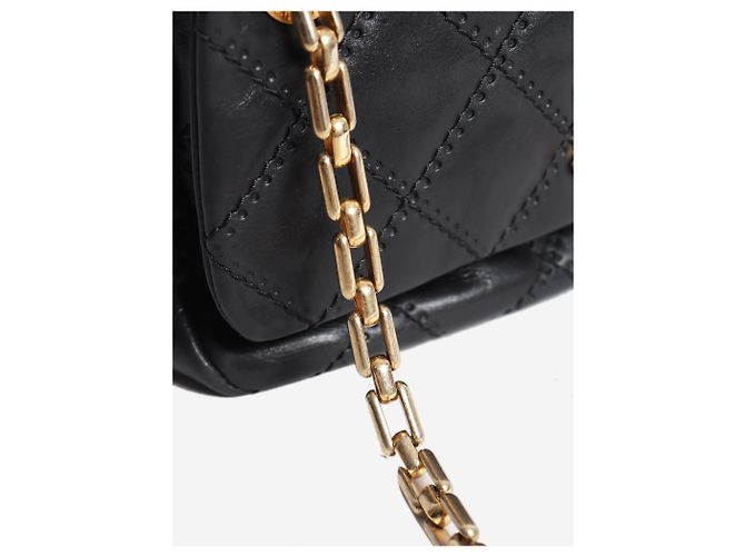 Chanel Borsa Accordion flap retro in pelle di agnello nera 2011 con catena - vista 5