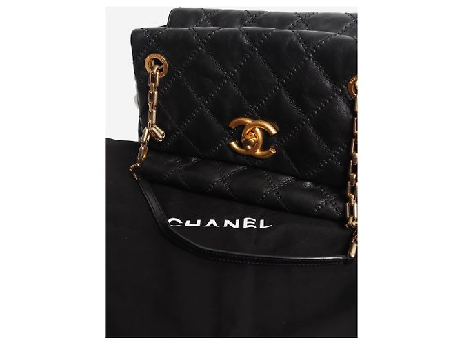 Chanel Borsa Accordion flap retro in pelle di agnello nera 2011 con catena - vista 8