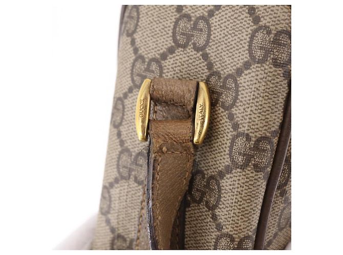 Borsa a tracolla GUCCI GG Supreme Web Sherry Line PVC Beige 89 02 017 - vista 16