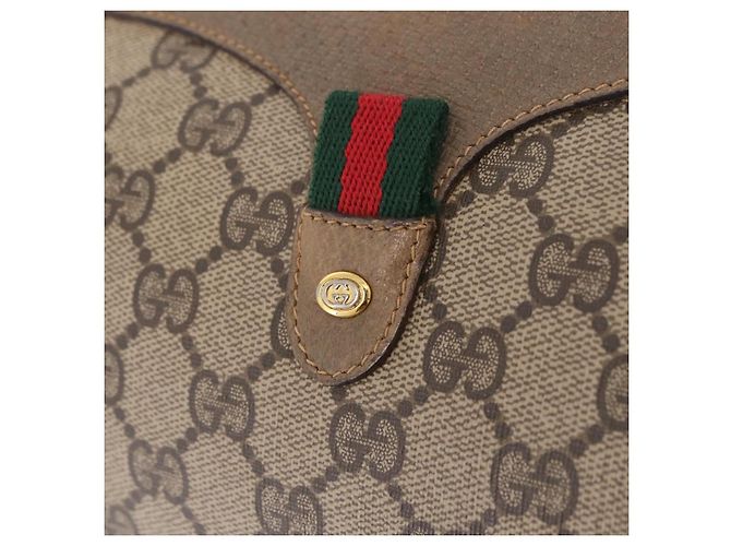 Borsa a tracolla GUCCI GG Supreme Web Sherry Line PVC Beige 89 02 017 - vista 24