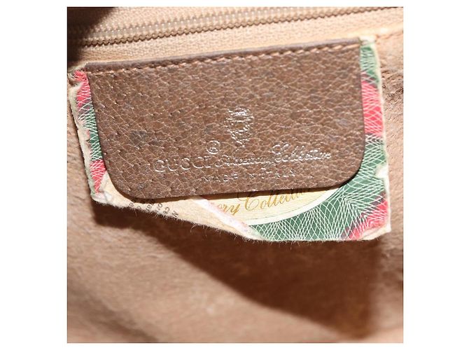 Borsa a tracolla GUCCI GG Supreme Web Sherry Line PVC Beige 89 02 017 - vista 25
