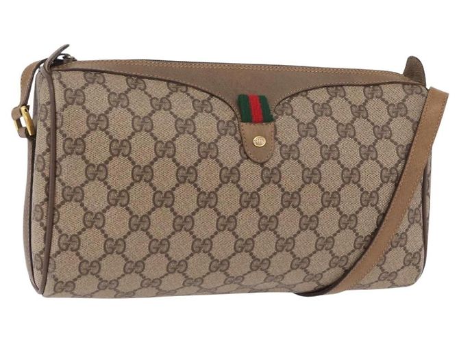 Borsa a tracolla GUCCI GG Supreme Web Sherry Line PVC Beige 89 02 017 - vista 31