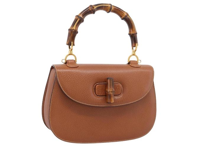 Borsa a mano GUCCI Bamboo Pelle Marrone Oro 000 113 0633 - vista 25