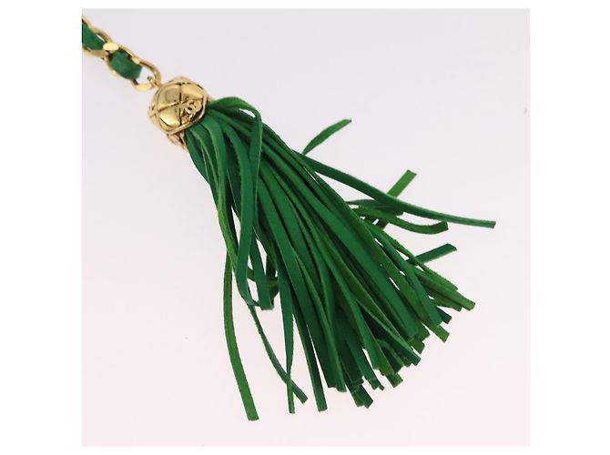 Borsa a tracolla CHANEL Matelasse con catena in pelle d'agnello verde e CC dorato - vista 15