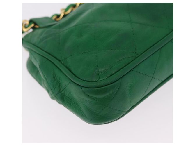 Borsa a tracolla CHANEL Matelasse con catena in pelle d'agnello verde e CC dorato - vista 18