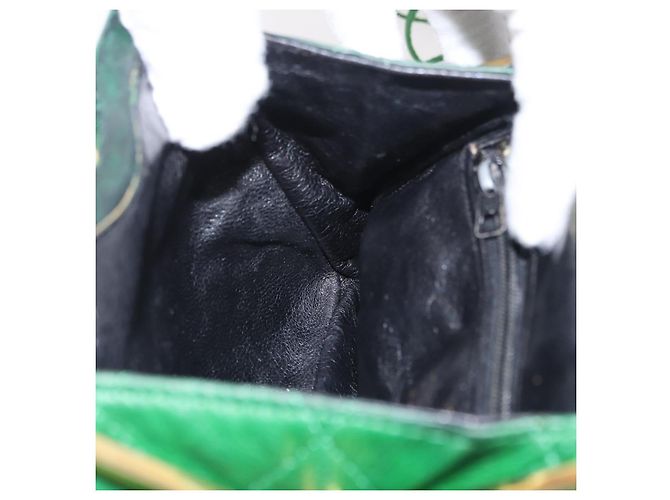 Borsa a tracolla CHANEL Matelasse con catena in pelle d'agnello verde e CC dorato - vista 23