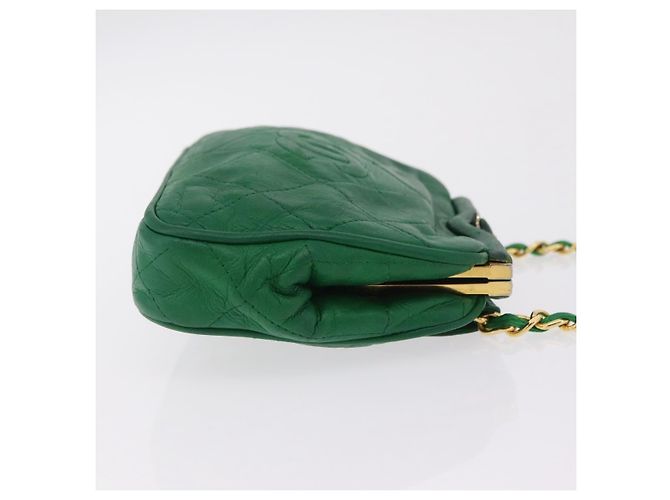Borsa a tracolla CHANEL Matelasse con catena in pelle d'agnello verde e CC dorato - vista 3