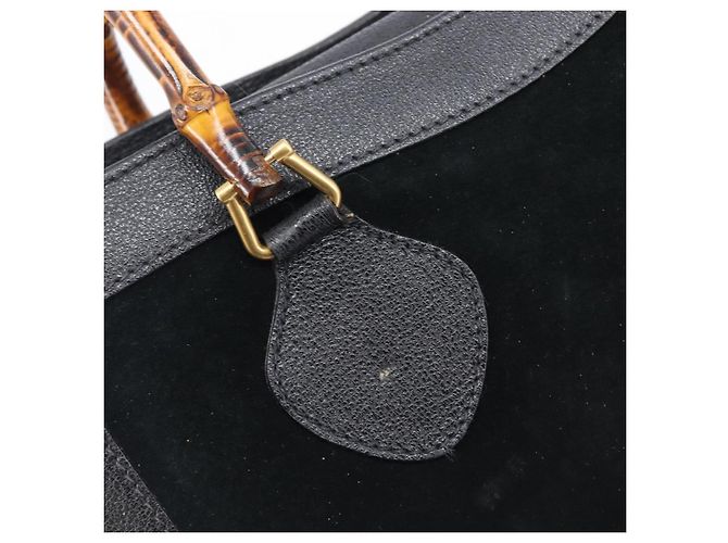 Borsa a mano GUCCI Bamboo Camoscio Nero Tono Oro 002 2853 0260 0 - vista 18