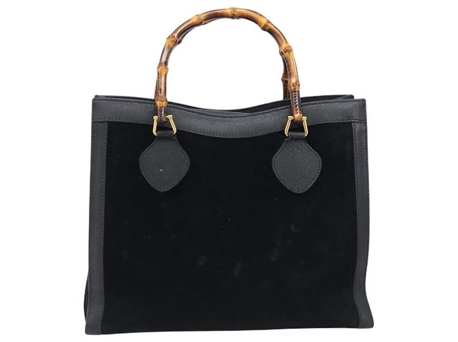 Borsa a mano GUCCI Bamboo Camoscio Nero Tono Oro 002 2853 0260 0 - vista 2