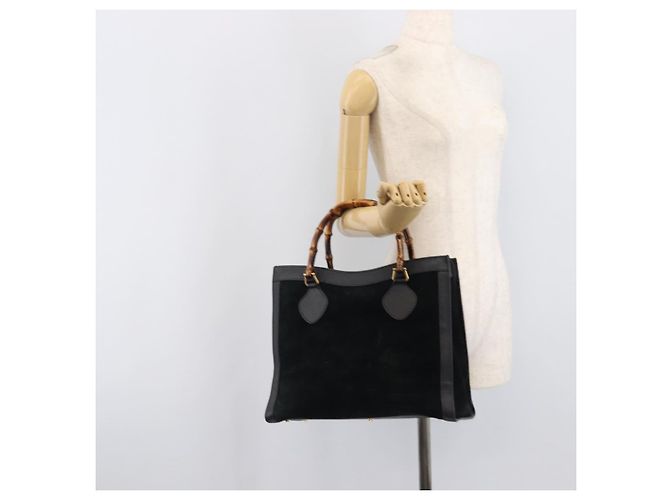 Borsa a mano GUCCI Bamboo Camoscio Nero Tono Oro 002 2853 0260 0 - vista 27