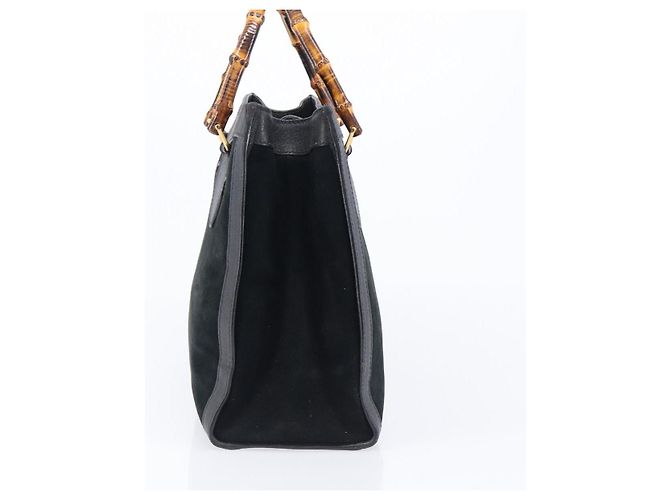 Borsa a mano GUCCI Bamboo Camoscio Nero Tono Oro 002 2853 0260 0 - vista 3
