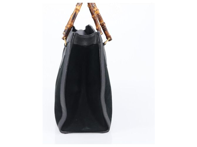 Borsa a mano GUCCI Bamboo Camoscio Nero Tono Oro 002 2853 0260 0 - vista 4