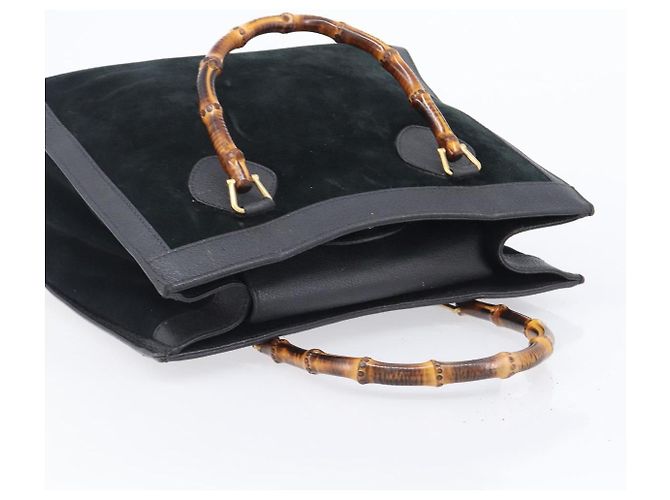 Borsa a mano GUCCI Bamboo Camoscio Nero Tono Oro 002 2853 0260 0 - vista 6