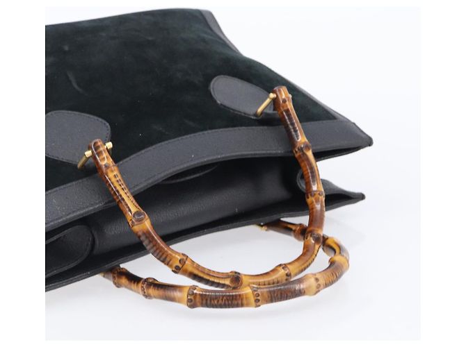 Borsa a mano GUCCI Bamboo Camoscio Nero Tono Oro 002 2853 0260 0 - vista 7