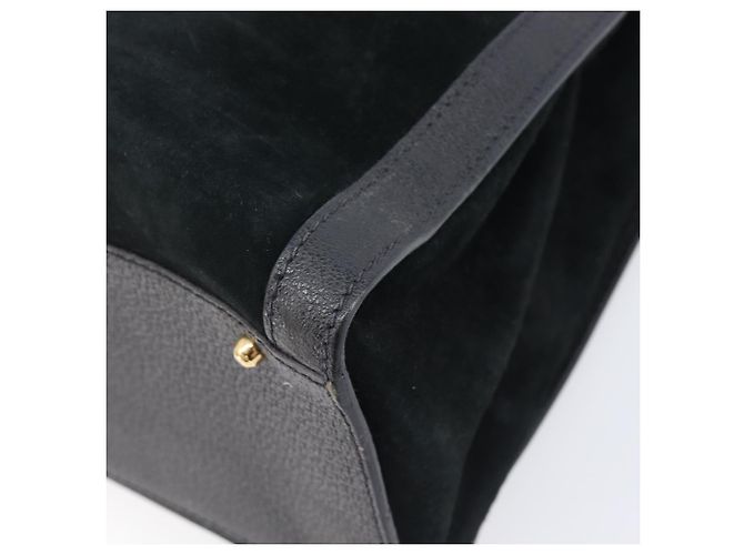 Borsa a mano GUCCI Bamboo Camoscio Nero Tono Oro 002 2853 0260 0 - vista 8