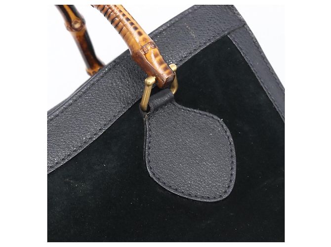 Borsa a mano GUCCI Bamboo Camoscio Nero Tono Oro 002 2853 0260 0 - vista 9
