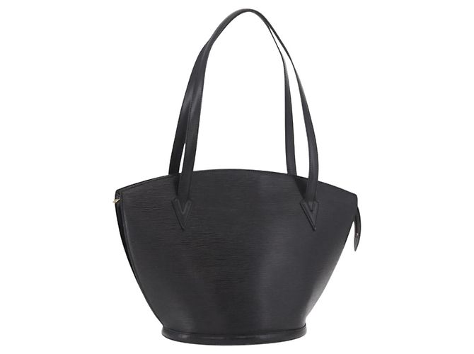 LOUIS VUITTON Borsa a spalla Shopping Saint Jacques in pelle Epi Nera M52272 - vista 23