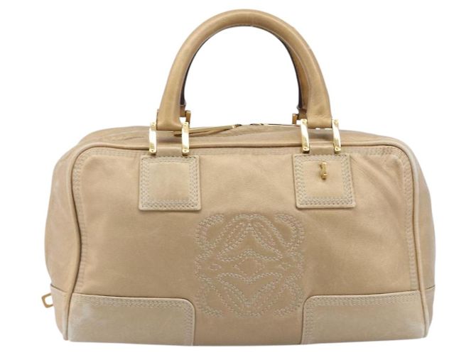 LOEWE Amazona 28 Bolsa de mão em couro dourado - vista 13
