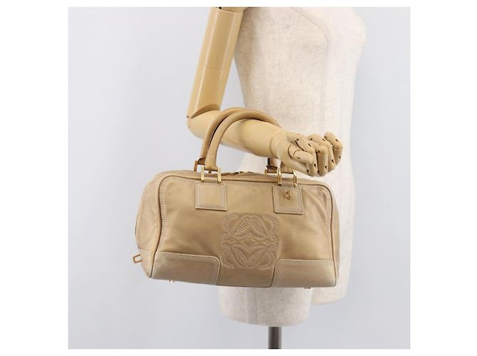 LOEWE Amazona 28 Bolsa de mão em couro dourado - vista 28