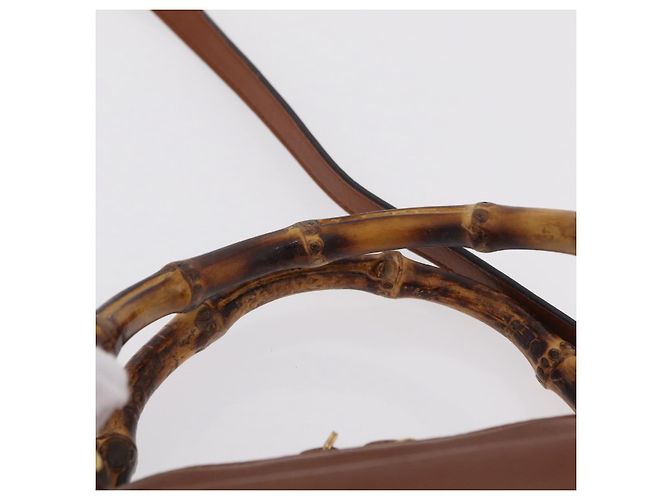 GUCCI Bamboo Hand Bag Leather 2way Brown Gold 000 1274 0290 - vista 14