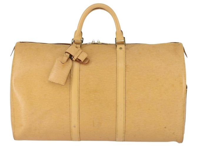 LOUIS VUITTON Epi Keepall 50 Boston Bag Beige M42941 LV - vista 13