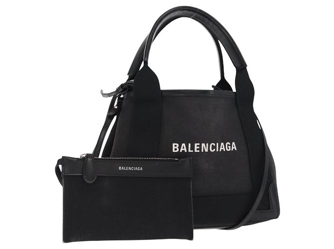 Borsa a mano BALENCIAGA Cabas XS Canvas 2way Black Silver 390346 - vista 25