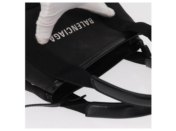 Borsa a mano BALENCIAGA Cabas XS Canvas 2way Black Silver 390346 - vista 6