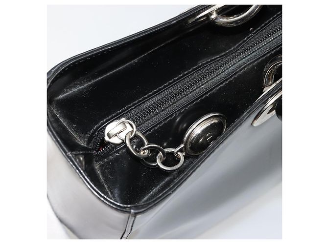 Borsa Tote Christian Dior Pelle verniciata Black Silver - vista 10