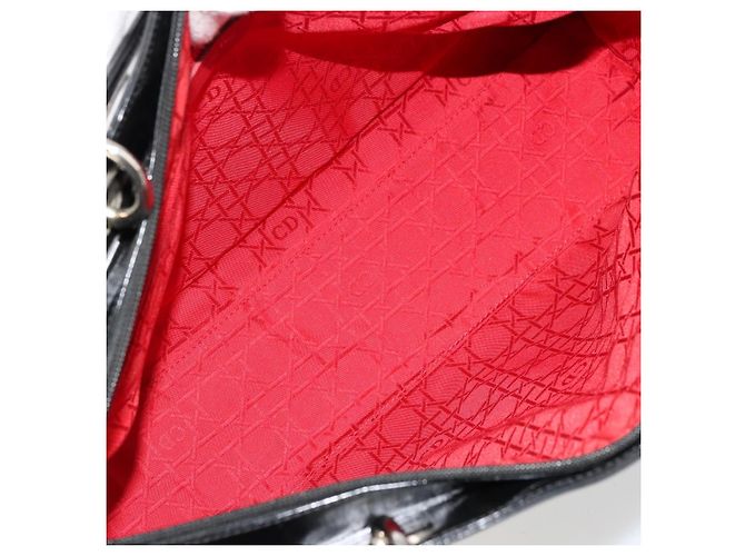 Borsa Tote Christian Dior Pelle verniciata Black Silver - vista 12
