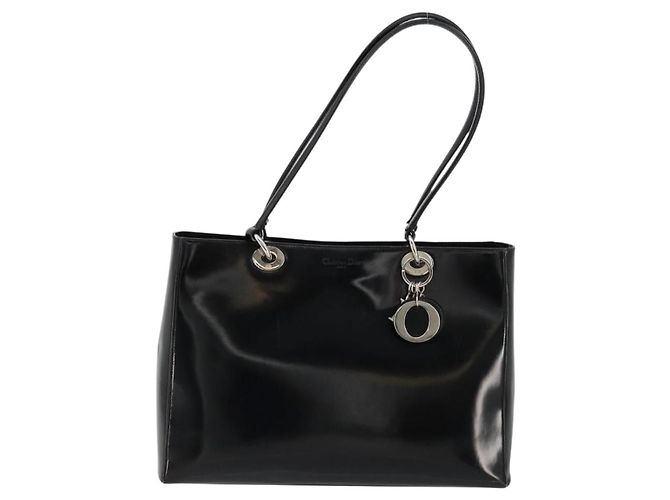Borsa Tote Christian Dior Pelle verniciata Black Silver - vista 13