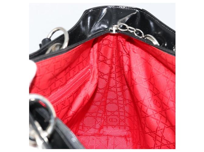 Borsa Tote Christian Dior Pelle verniciata Black Silver - vista 18