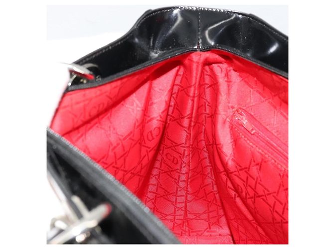Borsa Tote Christian Dior Pelle verniciata Black Silver - vista 19