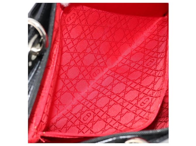 Borsa Tote Christian Dior Pelle verniciata Black Silver - vista 21