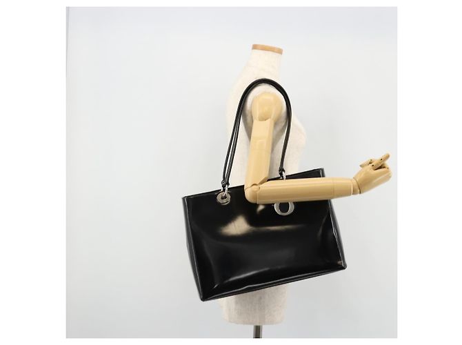 Borsa Tote Christian Dior Pelle verniciata Black Silver - vista 22