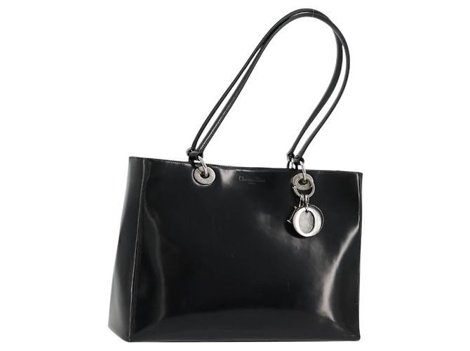 Borsa Tote Christian Dior Pelle verniciata Black Silver - vista 23