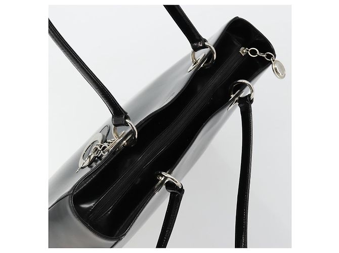 Borsa Tote Christian Dior Pelle verniciata Black Silver - vista 6