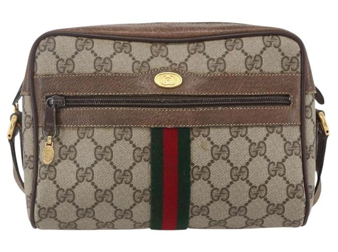 Borsa GUCCI GG Supreme Web Sherry Line PVC Beige Oro 56 02 004 - vista 13