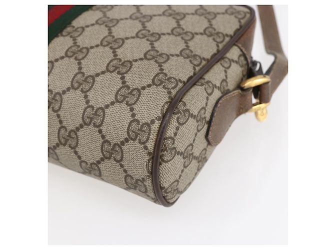 Borsa GUCCI GG Supreme Web Sherry Line PVC Beige Oro 56 02 004 - vista 16