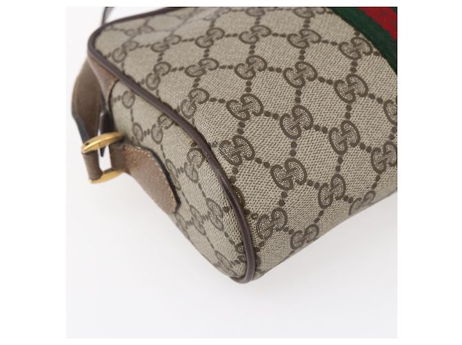 Borsa GUCCI GG Supreme Web Sherry Line PVC Beige Oro 56 02 004 - vista 17