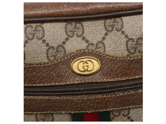 Borsa GUCCI GG Supreme Web Sherry Line PVC Beige Oro 56 02 004 - vista 18