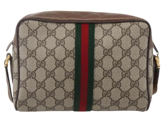 Borsa GUCCI GG Supreme Web Sherry Line PVC Beige Oro 56 02 004 - vista 2