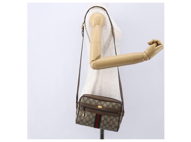 Borsa GUCCI GG Supreme Web Sherry Line PVC Beige Oro 56 02 004 - vista 22