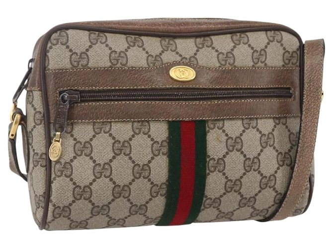 Borsa GUCCI GG Supreme Web Sherry Line PVC Beige Oro 56 02 004 - vista 23