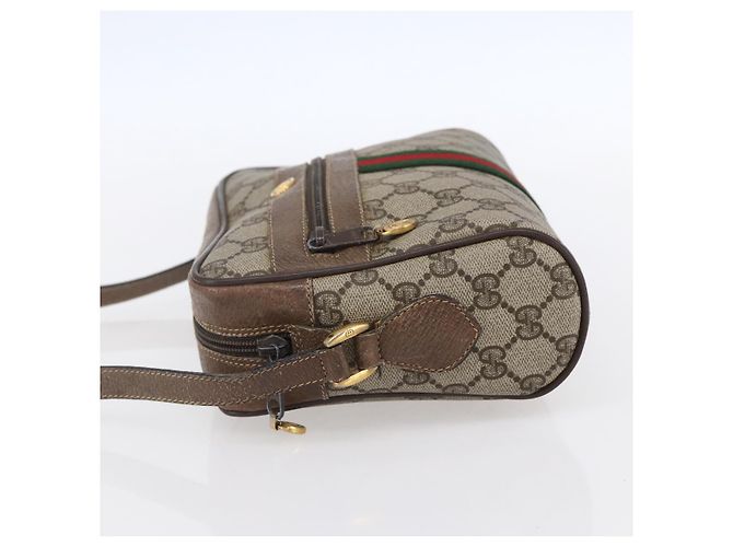 Borsa GUCCI GG Supreme Web Sherry Line PVC Beige Oro 56 02 004 - vista 3