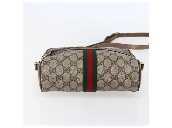 Borsa GUCCI GG Supreme Web Sherry Line PVC Beige Oro 56 02 004 - vista 5
