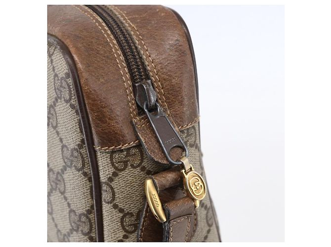 Borsa GUCCI GG Supreme Web Sherry Line PVC Beige Oro 56 02 004 - vista 9