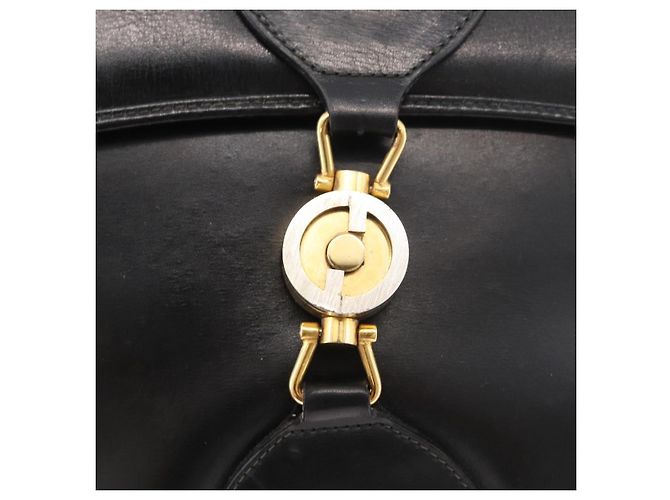 Borsa a tracolla GUCCI Web Sherry Line Jackie in pelle nera, oro e rosso - vista 17