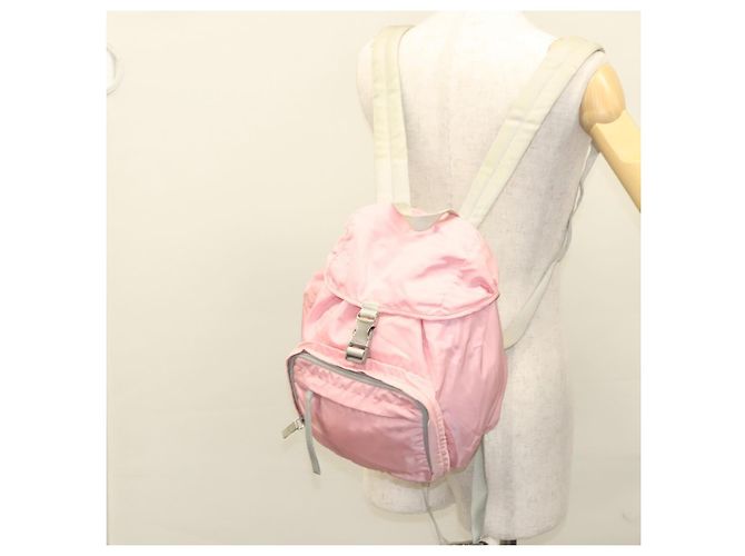 Sac à dos PRADA Nylon Pink Silver - vue 31